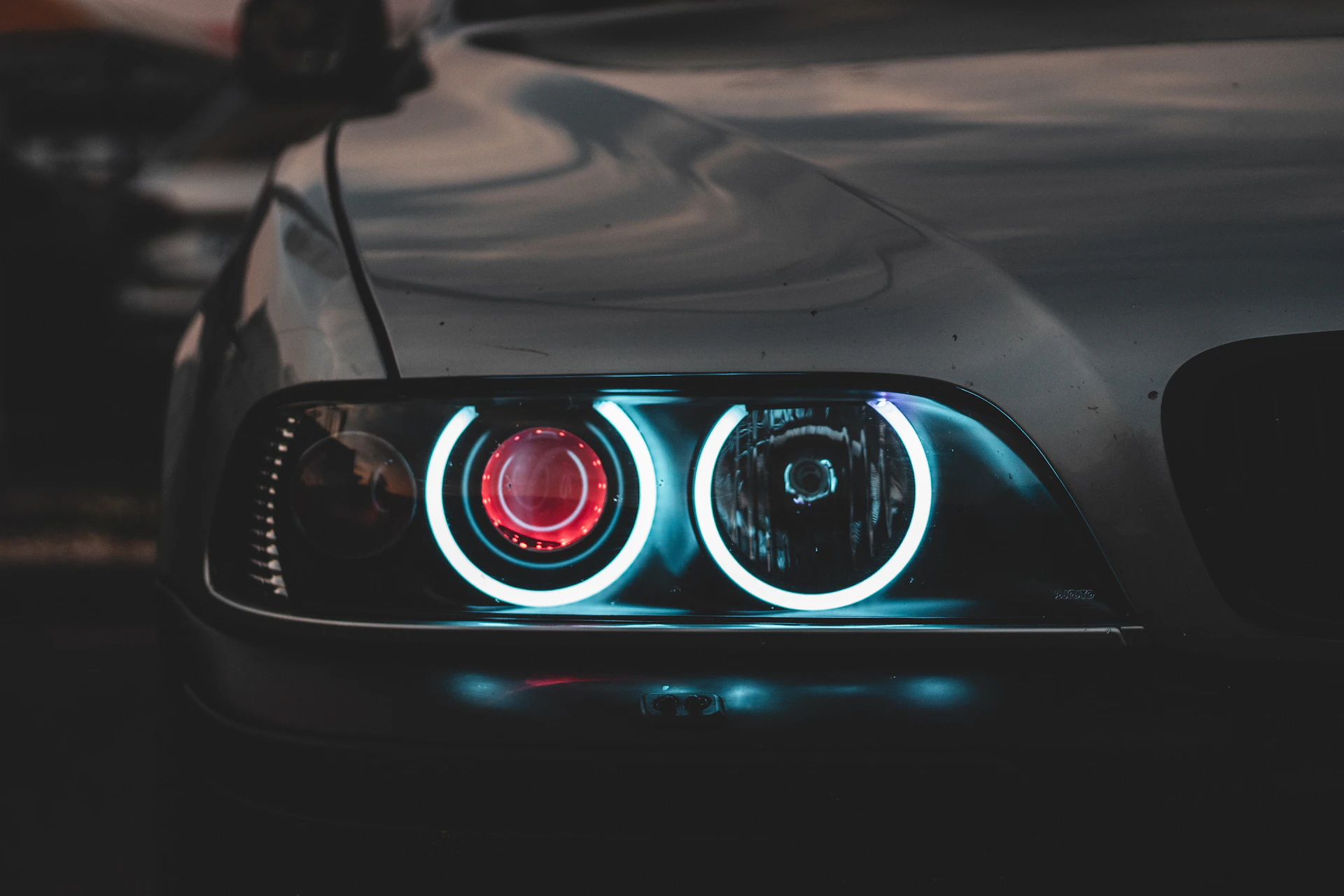 BMW headlights inspected for a safety certificate in Toronto